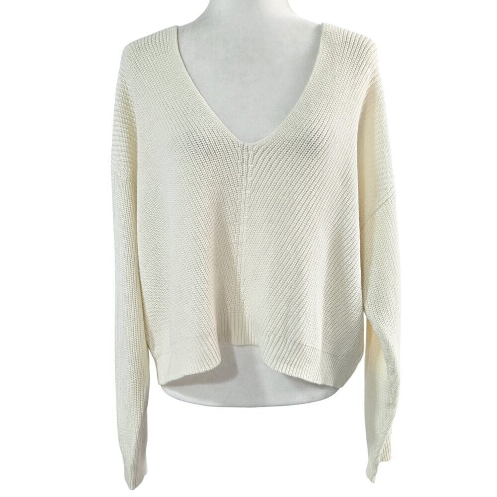 Lulu's NWT Feel it Still Ivory Knit Sweater Drop Shoulders Slouchy Relaxed Fit